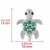 KINGSIN Silver Hypoallergenic Sea Turtle Stud Earrings with Green Cubic Zirconia Jewelry Gifts for Girl Women