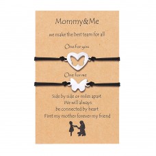 KINGSIN Mother Daughter Bracelets Set for 2 Mommy and Me Matching Heart Wish Bracelets Jewelry Gift for Mom Daughter