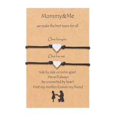 KINGSIN Mother Daughter Bracelets Set for 2 Mommy and Me Matching Heart Wish Bracelets Jewelry Gift for Mom Daughter-XX