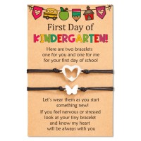 KINGSIN First Day of School Bracelet Mom and Daughter Back to School Gifts Bracelet Mommy and Me Mother Daughter Matching Bracelets 1st day of school Separation bracelet-K021-Butterfly-K