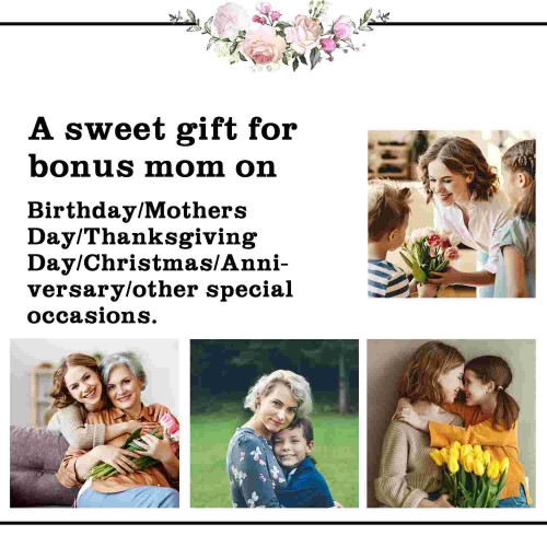 Bonus Mom Gift, Bonus Mom Necklace, Christmas Gift for Bonus Mom, Stepmom Gift, Mothers Day