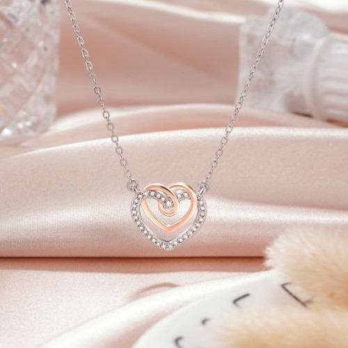 Grandma Gift Two Interlocking Hearts Necklace Gifts For Grandmother – Gifts  For Family Online