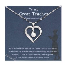 Teacher Necklace Appreciation Gifts for Women from Student Professor Mentor Counselor Retirement Teachers Day Birthday End of School Year Graduation Teacher Appreciation Week Gifts-K025-teacher