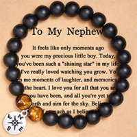 Nephew Bracelet Gifts from Auntie Aunt Uncle Best Nephew Ever Adult Birthday Encouragement Inspirational Motivational Christmas Graduation valentines day Anniversary Father's Day Gift-K026-Nephew