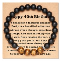 KINGSIN 40th Birthday Bracelet Gifts for Him Men Him Happy 40th Birthday Gifts Unique Funny Turning 40 Year Old 40th Birthday Gift Ideas for Husband Son Brother Nephew Friend Family Coworker Boyfriend-K027-40th birthday