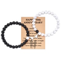 KINGSIN Anniversary Bracelet 50th Wedding Anniversary Gifts for Parents Couple Grandparents Golden 50 Years of Marriage Gifts for Mom and Dad 50 Years as Mr and Mrs-K030-50th anniversary