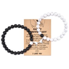 KINGSIN Anniversary Bracelet Gifts for Him and Her Couples Boyfriend Girlfriend Husband Wife Parents Grandparents Friends One 1 2 3 Year 10 Year 25th 40th 50th Weedding 1st Anniversarry Gift-K030-anniversary