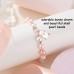 KINGSIN Easter Gifts for Girls Bunny Rabbit Charm Bracelets First Easter Basket Stuffer Ideas Gifts Presents for Girls Teens Teenagers Granddaughter Daughter Sister Niece Friends Cousin 3-5 8-12 10-12-K031-pink white bunny