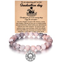 KINGSIN Graduation Gifts for Her High School phd Masters Degree College Graduation Gifts for Her Girls Women Class of Senior 2023 Graduation Gifts Favors Sunflower Bracelet–K033-To an amazing girl