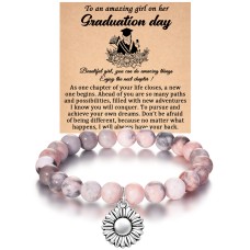 KINGSIN Graduation Gifts for Her High School phd Masters Degree College Graduation Gifts for Her Girls Women Class of Senior 2023 Graduation Gifts Favors Sunflower Bracelet–K033-To an amazing girl