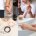 KINGSIN Couples Magnetic Mutual Attraction Bracelets Matte Agate Bracelet Vows of Eternal Love Charms Adjustable Jewelry Gifts Set for Lover Women Men-Black and pink crown