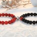 KINGSIN Couples Magnetic Mutual Attraction Bracelets Matte Agate Bracelet Vows of Eternal Love Charms Adjustable Jewelry Gifts Set for Lover Women Men-BR