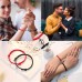 KINGSIN Couples Magnetic Mutual Attraction Bracelets Vows of Eternal Love Charms Rope Braided Adjustable Jewelry Gifts Set for Women Men Boyfriend Girlfriend Him Her Best Friends BFF-HH