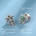 KINGSIN Silver Hypoallergenic Sea Turtle Stud Earrings with Green Cubic Zirconia Jewelry Gifts for Girl Women