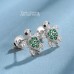 KINGSIN Silver Hypoallergenic Sea Turtle Stud Earrings with Green Cubic Zirconia Jewelry Gifts for Girl Women