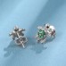 KINGSIN Silver Hypoallergenic Sea Turtle Stud Earrings with Green Cubic Zirconia Jewelry Gifts for Girl Women