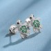 KINGSIN Silver Hypoallergenic Sea Turtle Stud Earrings with Green Cubic Zirconia Jewelry Gifts for Girl Women