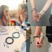 KINGSIN Couples Magnetic Mutual Attraction Bracelets Matte Agate Bracelet Vows of Eternal Love Charms Adjustable Jewelry Gifts Set for Lover Women Men-QH