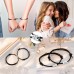 KINGSIN Couples Magnetic Mutual Attraction Bracelets Vows of Eternal Love Charms Adjustable Jewelry Gifts Set for Lover Women Men Mother Daughter Bestfriend-what and where-forever in my heart