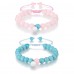 KINGSIN Couples Magnetic Mutual Attraction Bracelets Matte Agate Bracelet Vows of Eternal Love Charms Adjustable Jewelry Gifts Set for Lover Women Men-Pink and blue